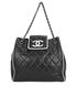 Chanel Quilted White Edged Tote, front view